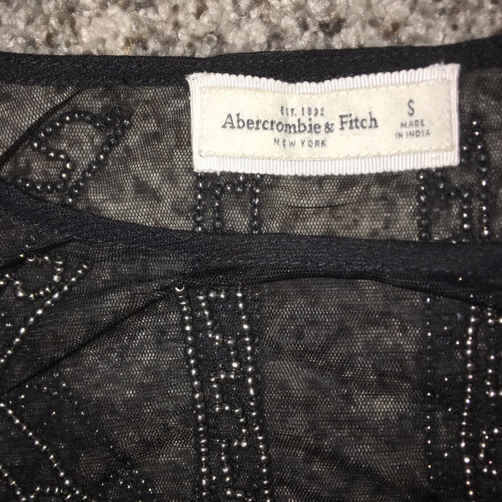 NEVER WORN Abercrombie & Fitch Black Mesh crop top